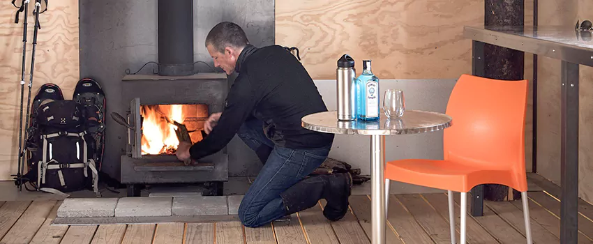Open Hearth Wood Fireplace Installation in Candiac, QC